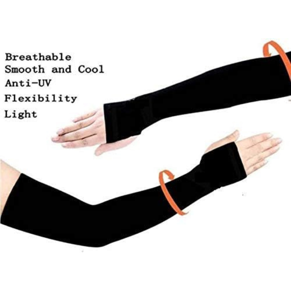 Black Arm Sleeves with Fingers
